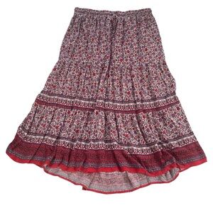 Knox Rose Red and White High Low Skirt